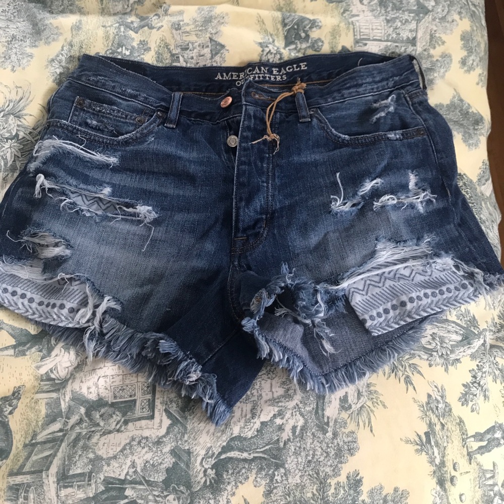 Jean fringe shorts