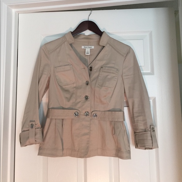 White House Black Market Jackets & Blazers - WHBM cream Blazer 3/4 sleeves, military style