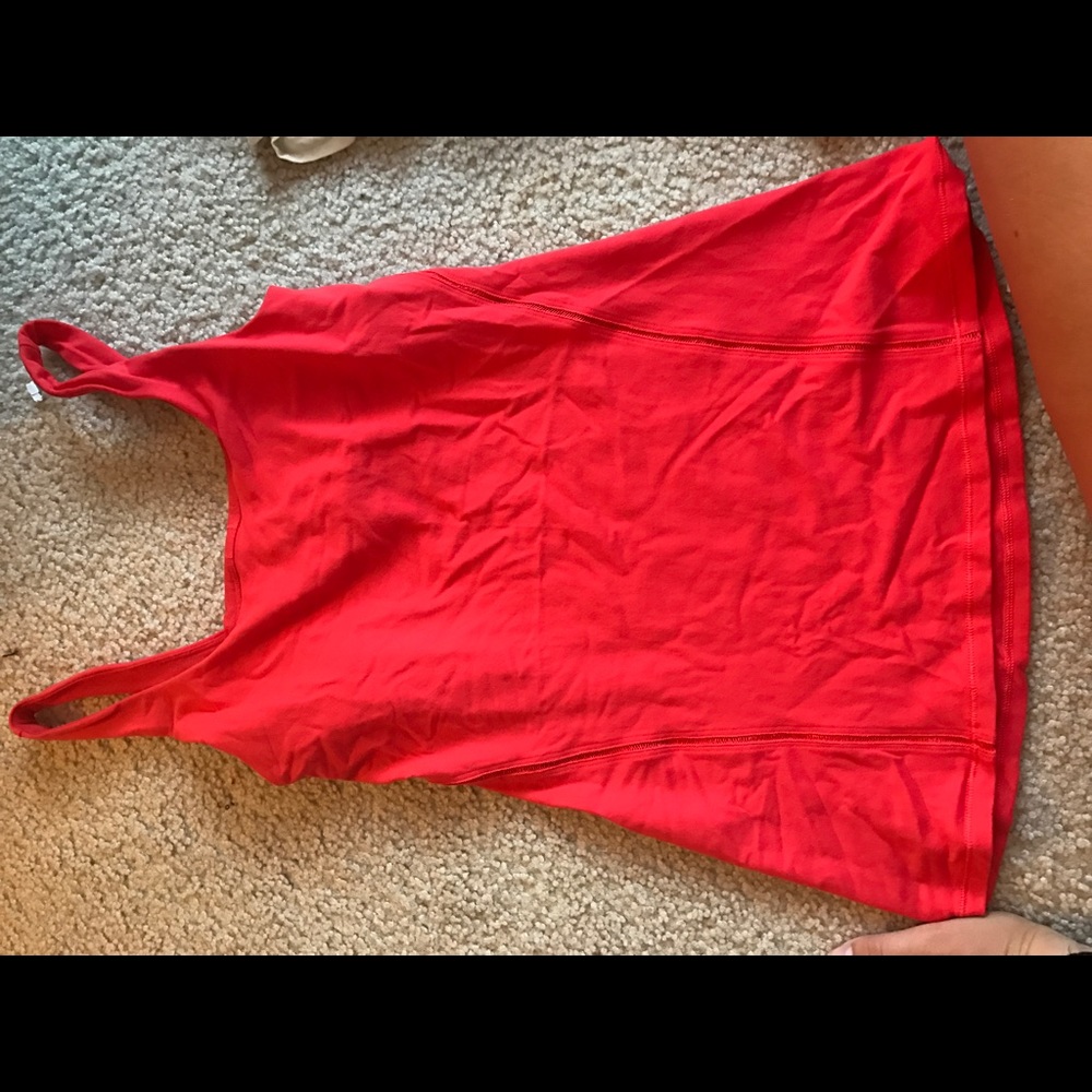 Lululemon orange tight fit tank top