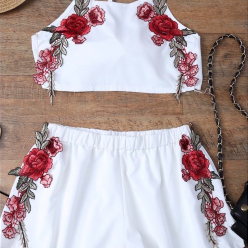 Embroidered two piece set