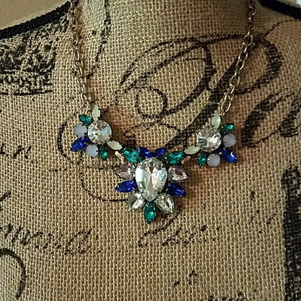 J. Crew gemstone color statement necklace