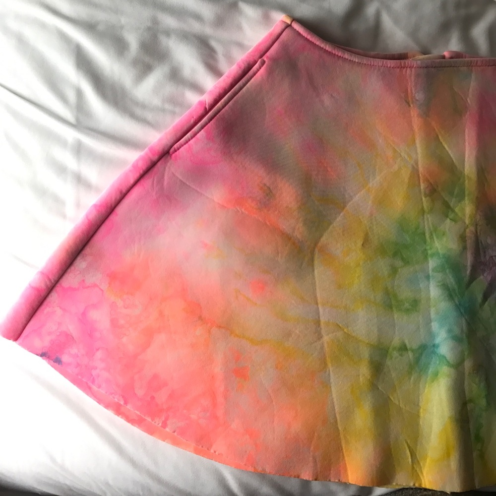 UNIF Tie dye high waisted circle skirt.