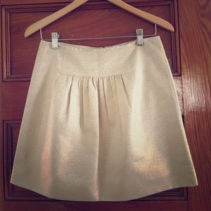Timeless JCrew gold shimmer mid-length skirt, sz 2