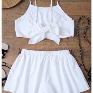 Embroidered floral two peice