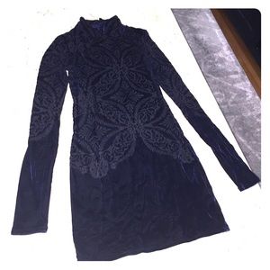 Free People velvet party dress w sleeves