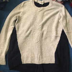 Madewell Gray & Navy Zip Back sweater