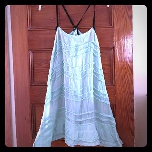 Free People mint crepe swing, black straps. Sz XS