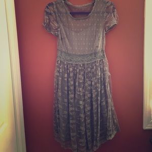 Slate grey lace dress