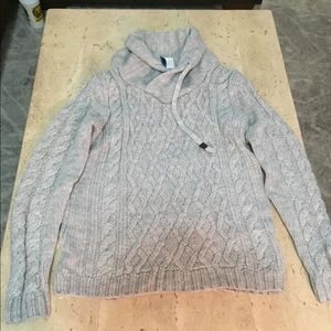 Shawl collar cable knit sweater - great w leggings