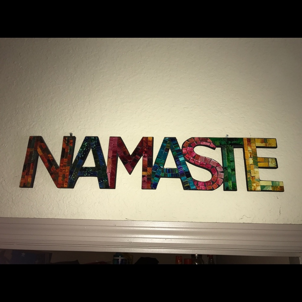 Namaste mosaic wall art