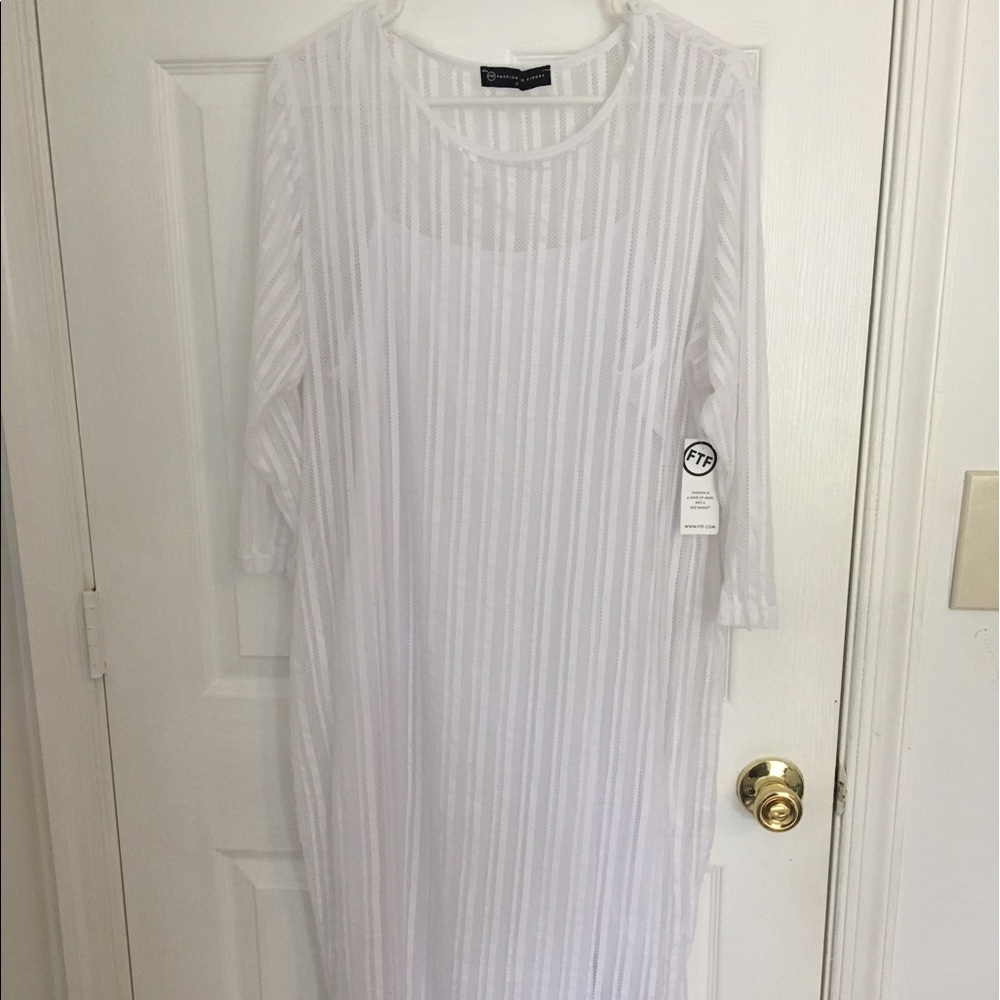 FTF White Mesh Bodycon Dress