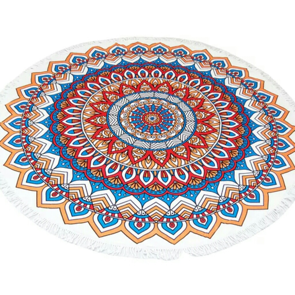 SOLD OUT -NO TASSELS! Mandala Round Beach Towel - Picture 5 of 8
