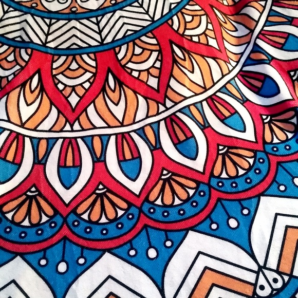 SOLD OUT -NO TASSELS! Mandala Round Beach Towel - Picture 3 of 8