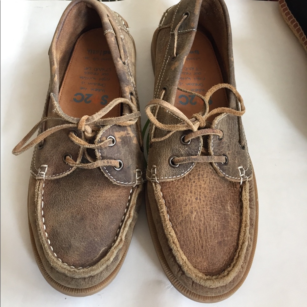 Distressed boat shoes