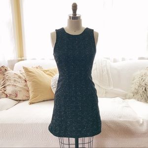 Banana Republic Black Woven Silver Sparkle Dress