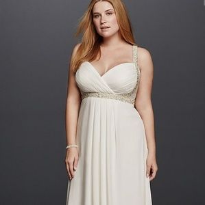 Spaghetti Strap Plus Size Wedding Dress