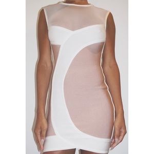 Nude & White Bandage Dress