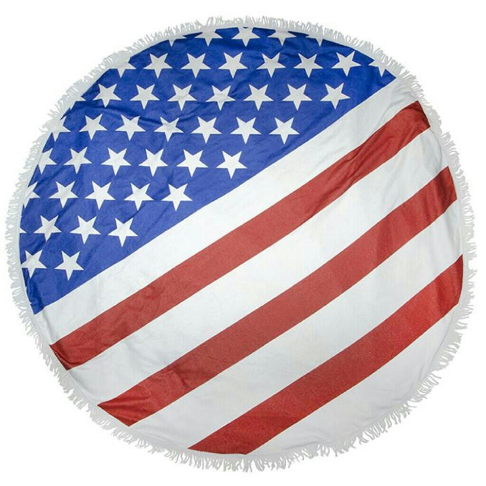 SOLD OUT!!! US Flag 5 feet Round Beach Towel - Picture 2 of 6