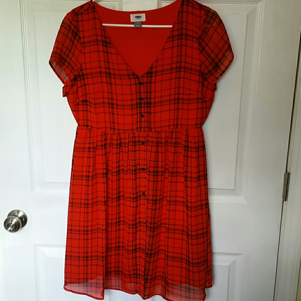 Old Navy red plaid dress