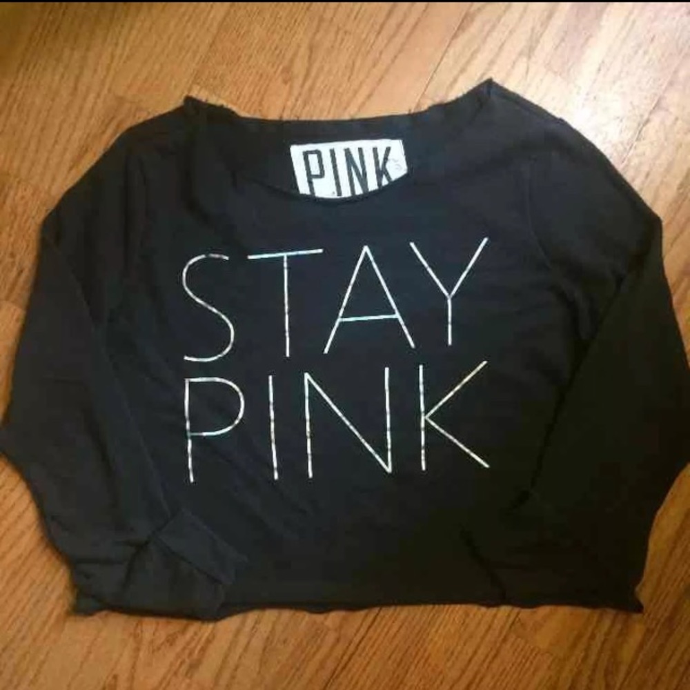 VS PINK CROP TOP L/S