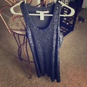 Max studio navy blue sequin dress