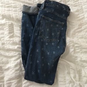Star Patterned Denim Jeans