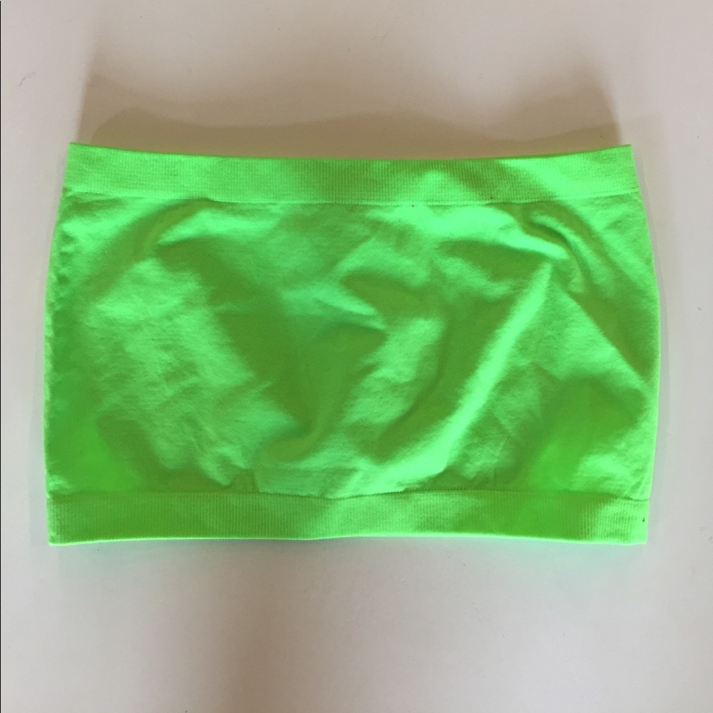 Lime green tube bra