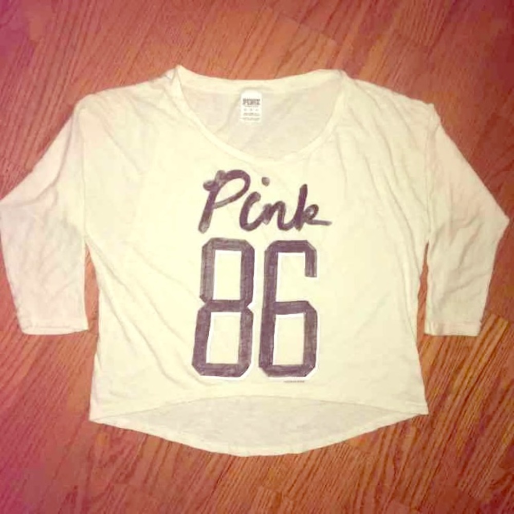VS Pink 3/4 sleeve crop top