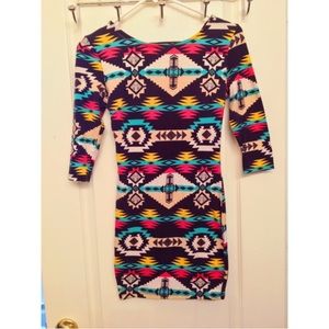 Tribal print mini dress