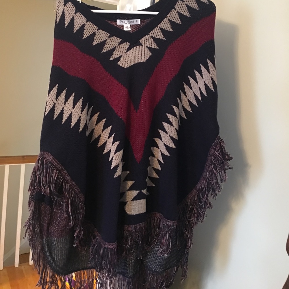 Knit poncho
