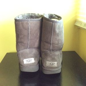 Mid-calf grey Ugg boots