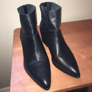 Topshop black leather booties