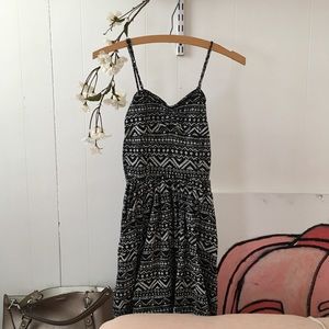 Black printed dress
