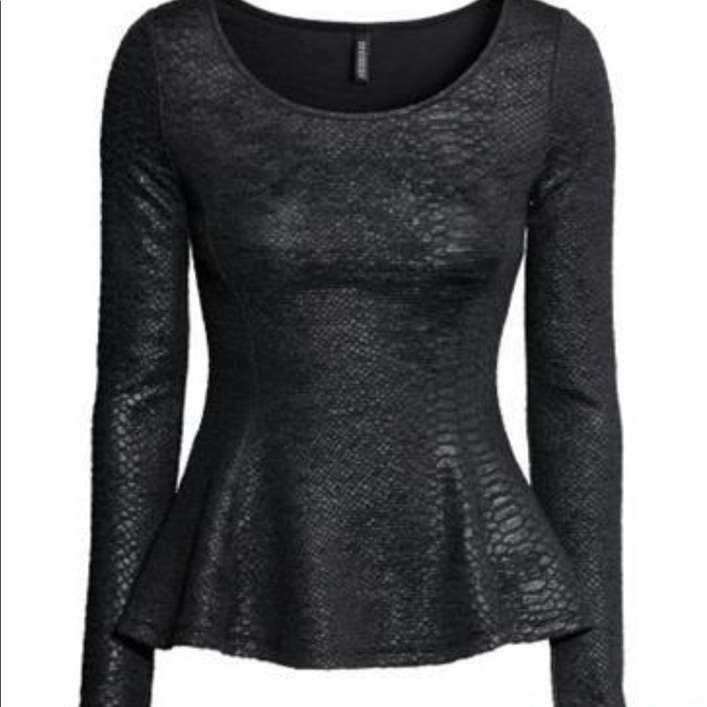 Black Snakeskin H&M Peplum top