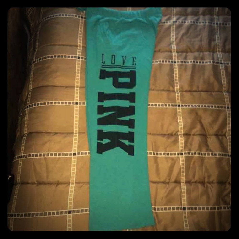 VS Pink teal boyfriend style sweats