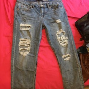 Ripped boyfriend jeans