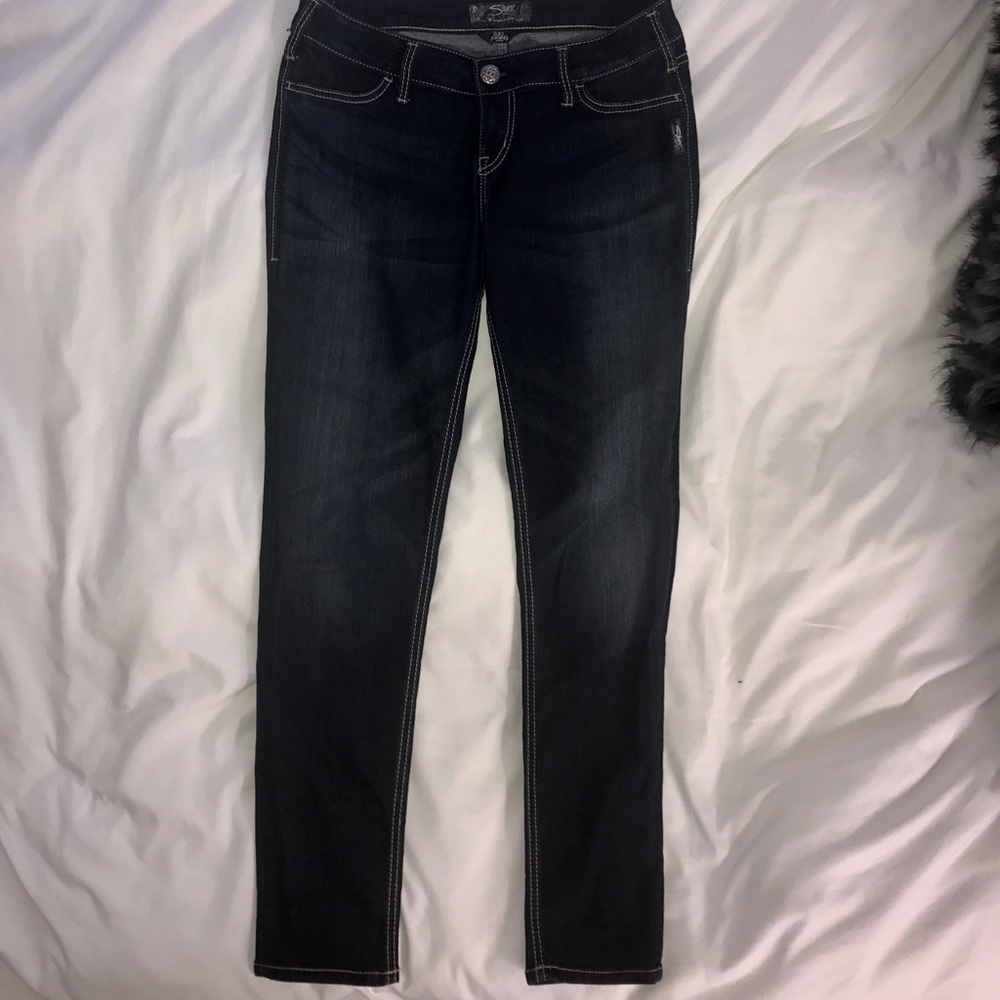 Silver jeans. Suki jeggings