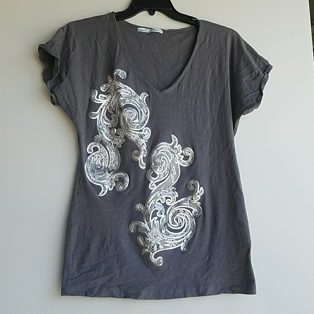 NWOT Maurices | grey shirt w/lace pattern