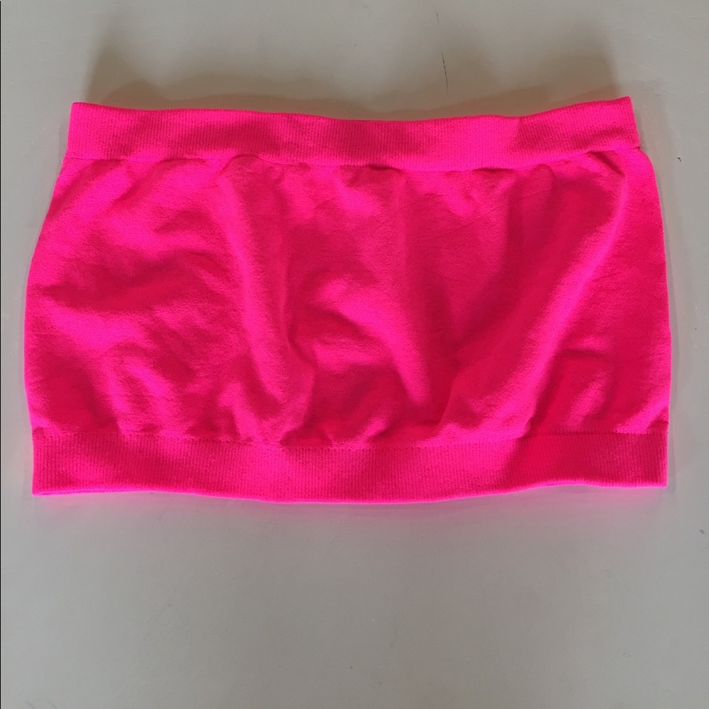 Hot pink tube bra