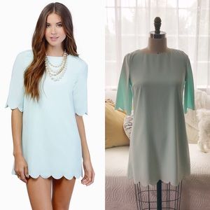 Tobi Mint Scalloped Dress