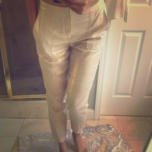 J.Crew linen shimmer cropped pants size 4