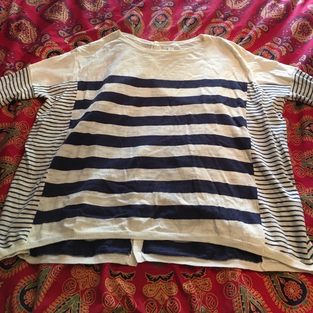 Loose fitting striped sweater