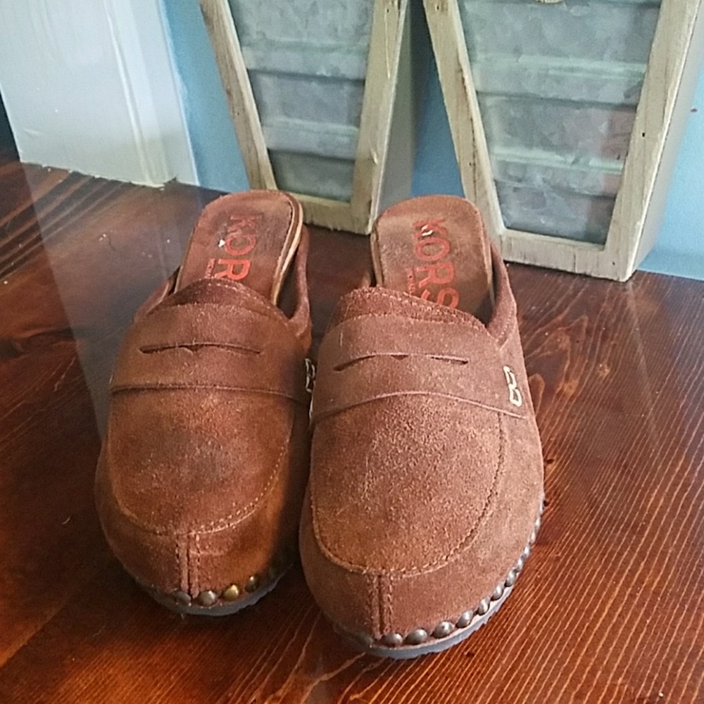 Michael Kors made in italy wood clogs size 5B