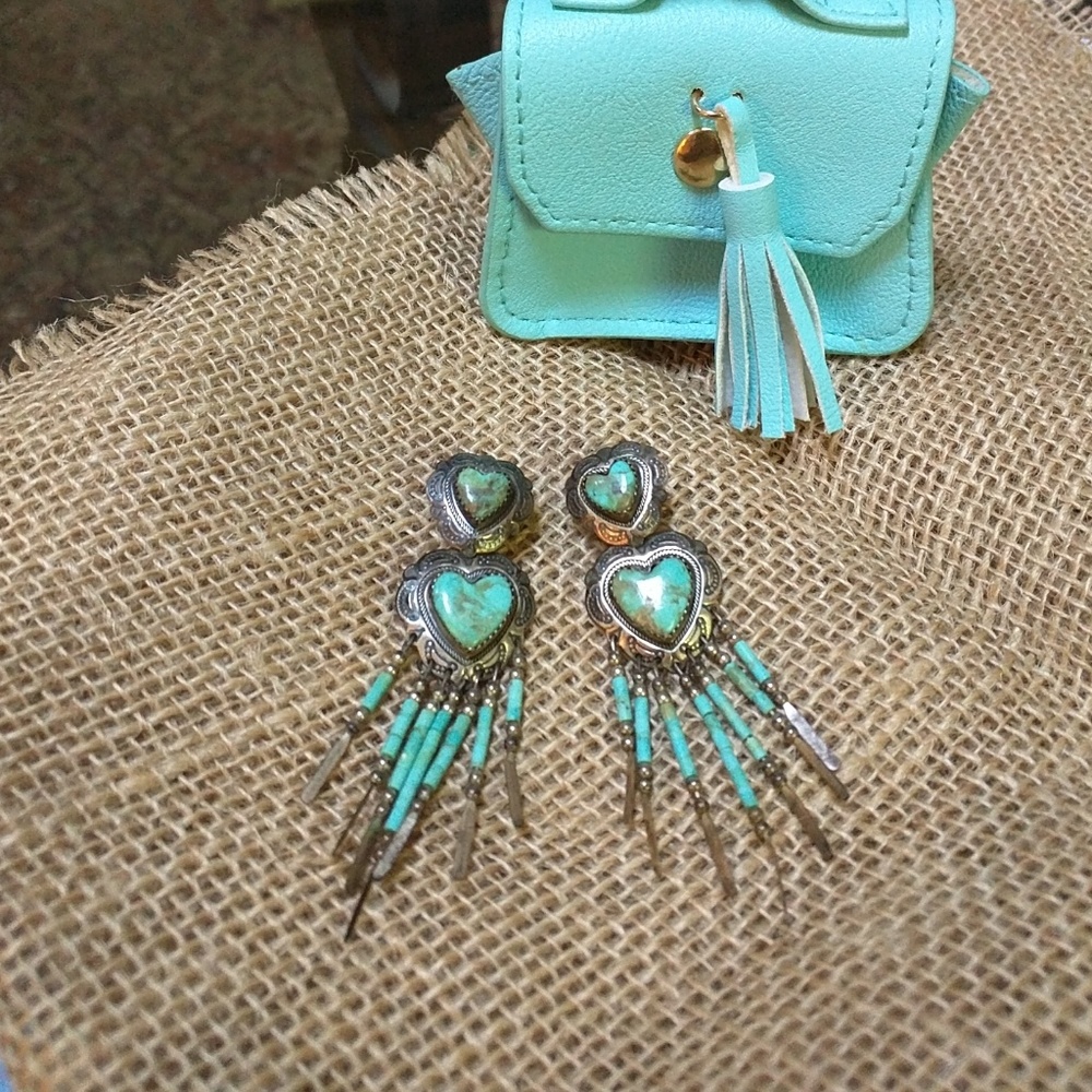 Vintage Turquoise Silver Earrings