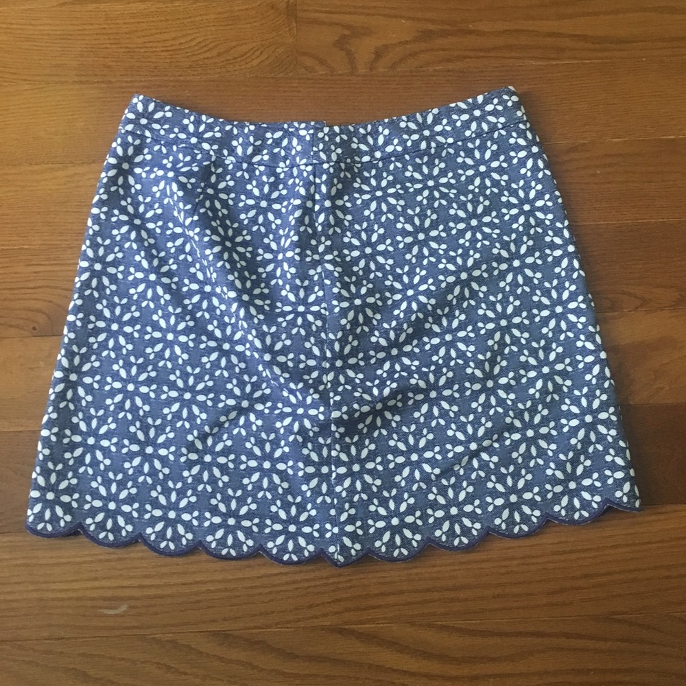 Brooks brothers scalloped eyelet patterned skirt