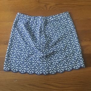 Brooks brothers scalloped eyelet patterned skirt