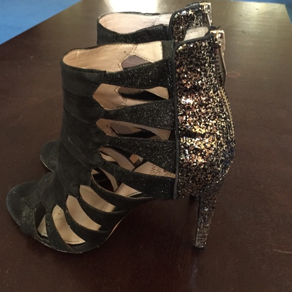Vince Camuto Lanai Black Glitter Heels - Picture 3 of 8