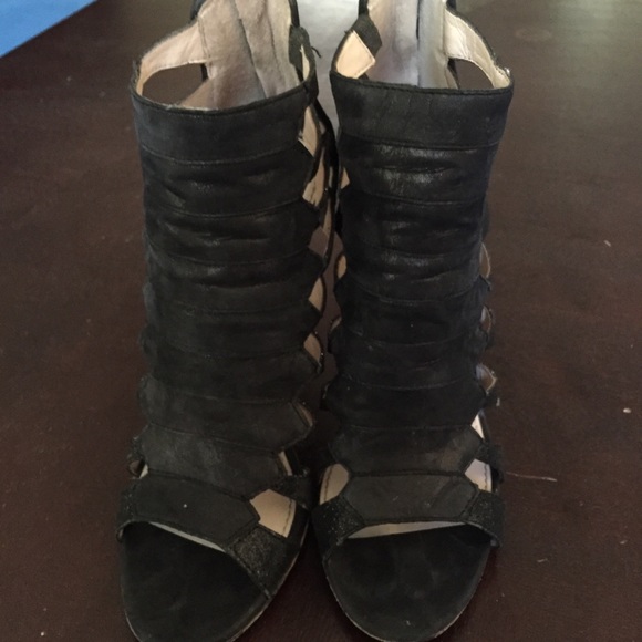 Vince Camuto Lanai Black Glitter Heels - Picture 6 of 8