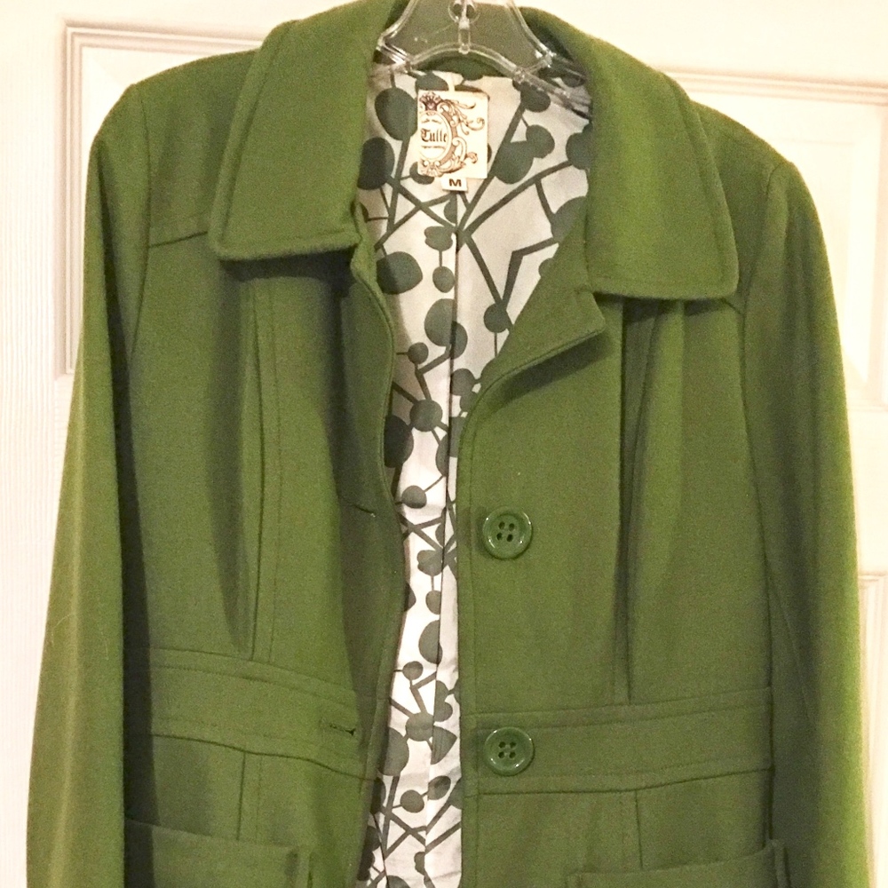Tulle Coat in Green Size M