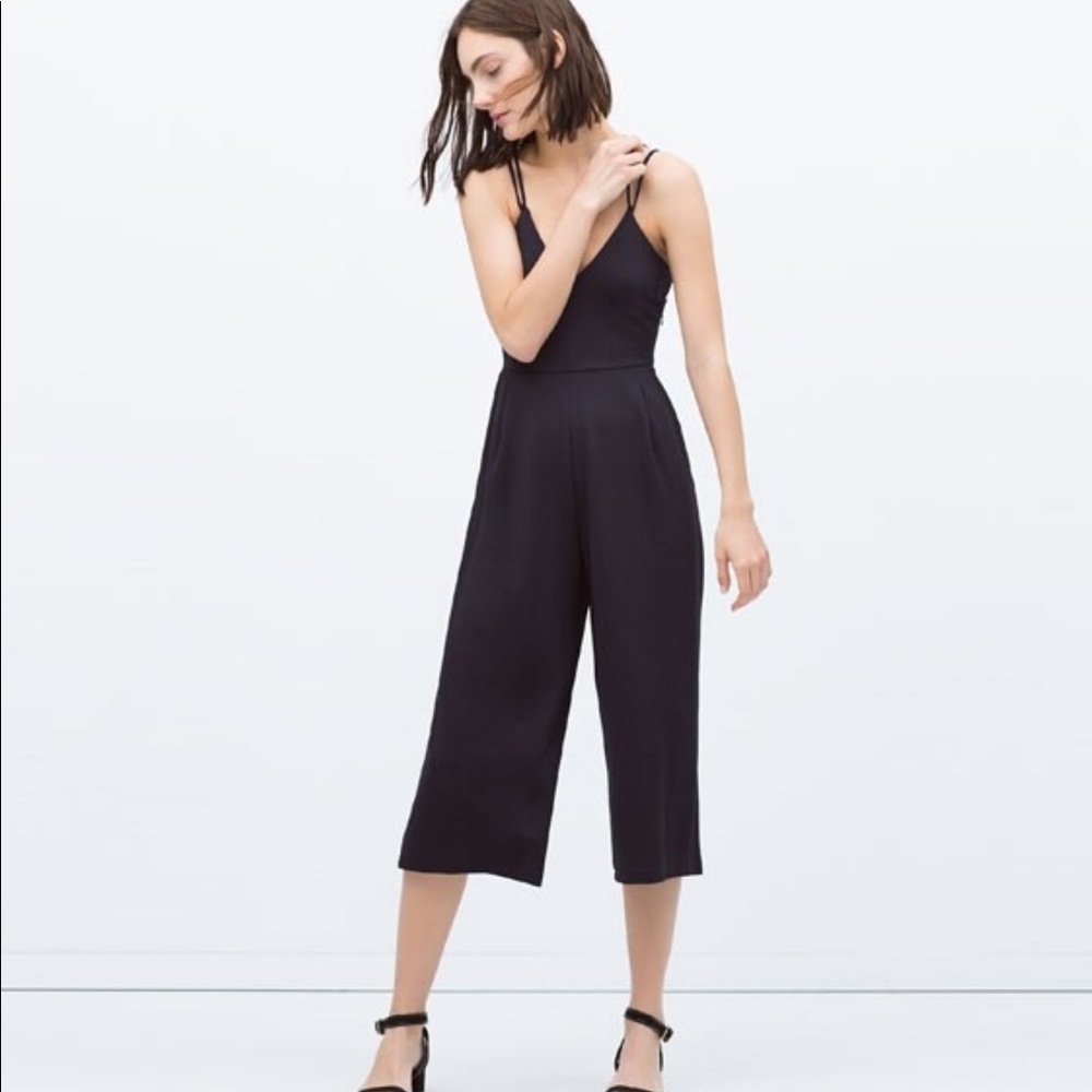 Navy zara jumpsuit